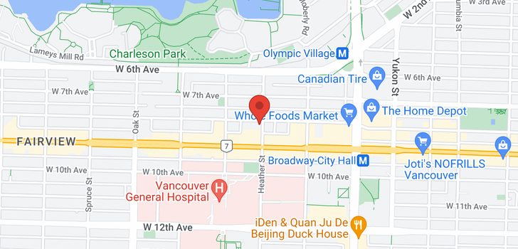 map of 702 1555 W 8TH AVENUE